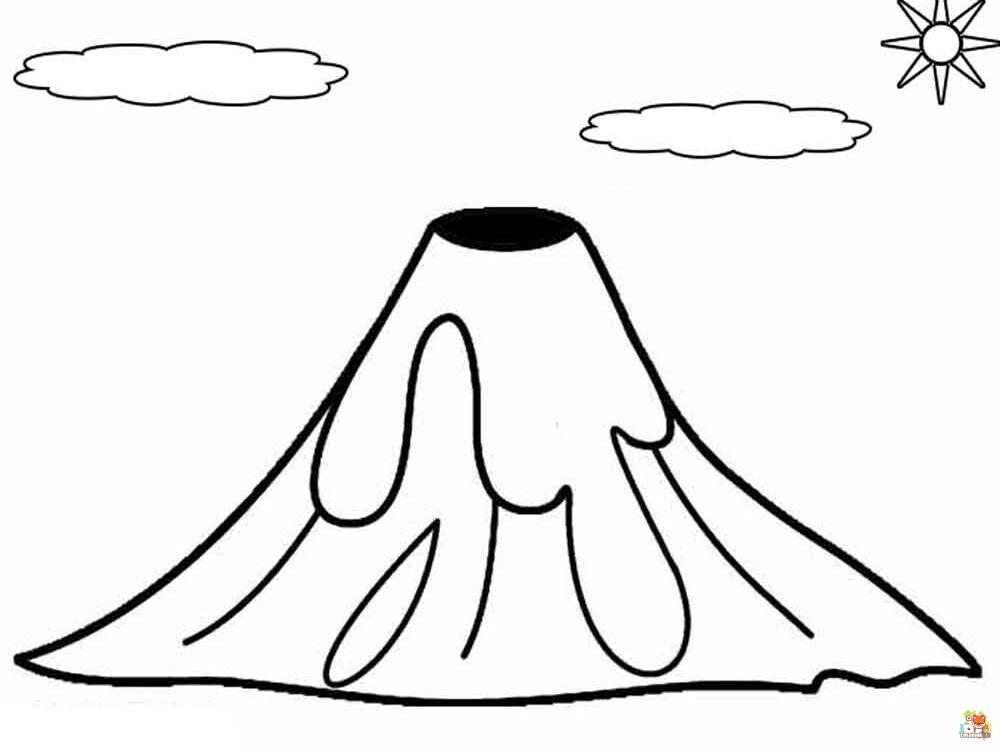 Volcano Coloring Pages free 1