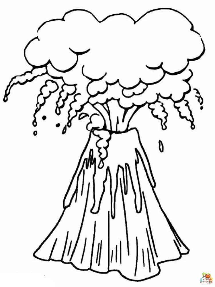 Volcano Coloring Pages free 3