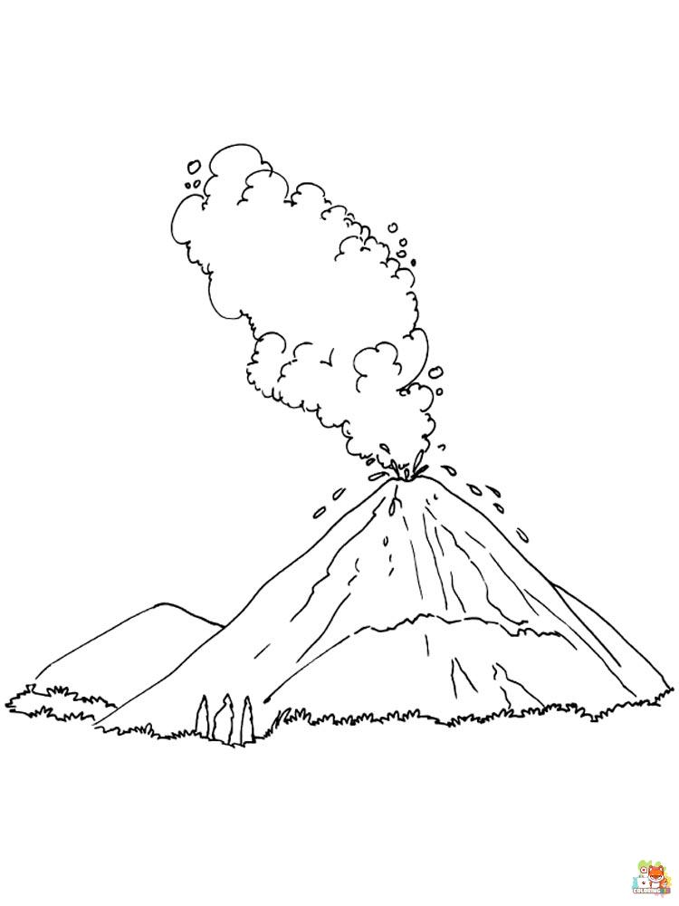 Volcano Coloring Pages printable 1