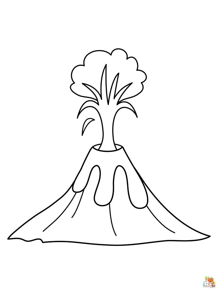 Volcano Coloring Pages printable 3