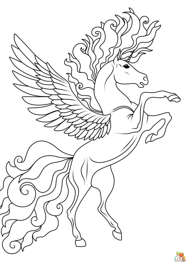 Winged Unicorn Coloring Pages 1