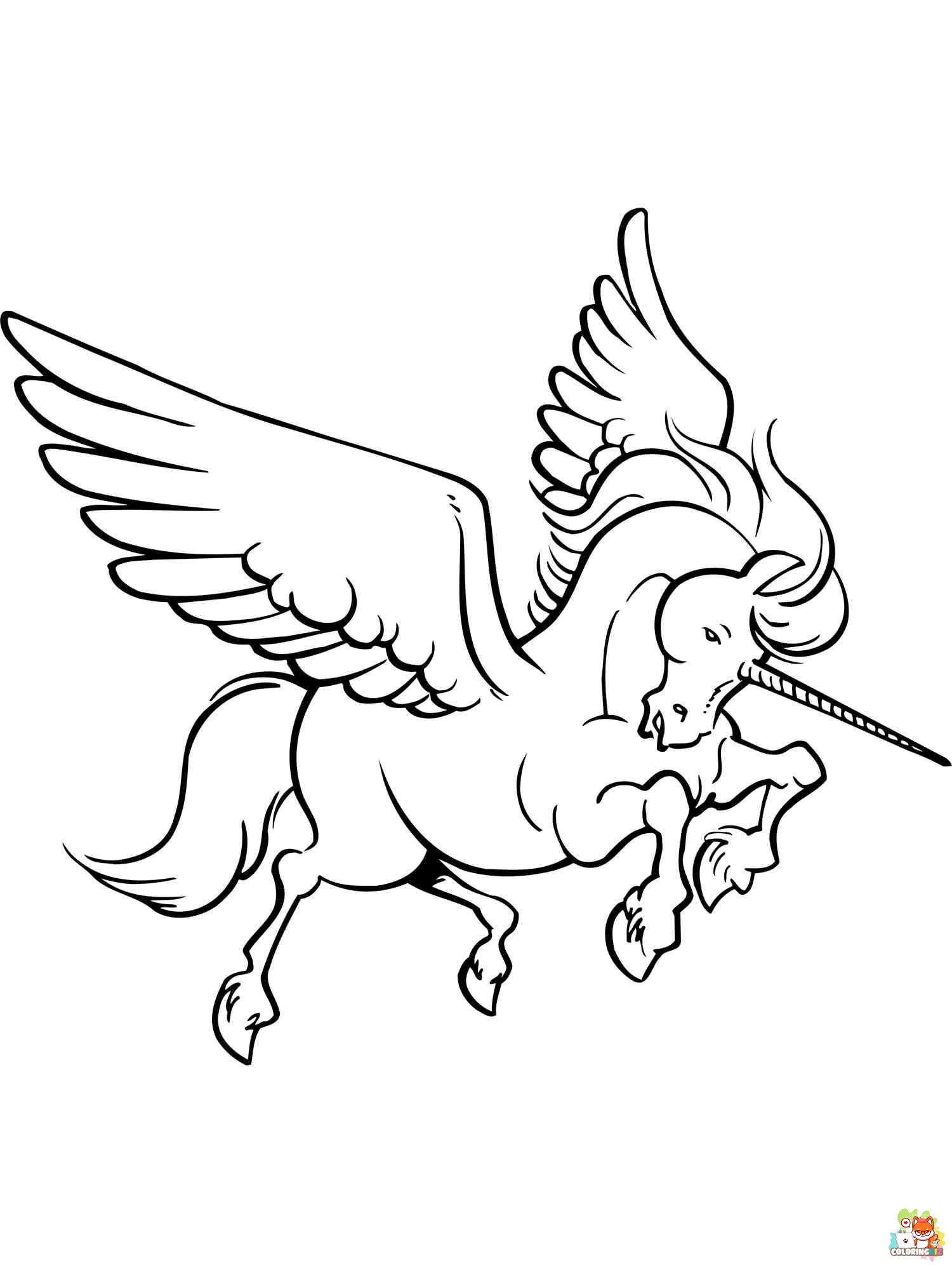 Winged Unicorn Coloring Pages 13