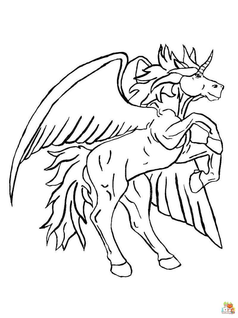 Winged Unicorn Coloring Pages 15