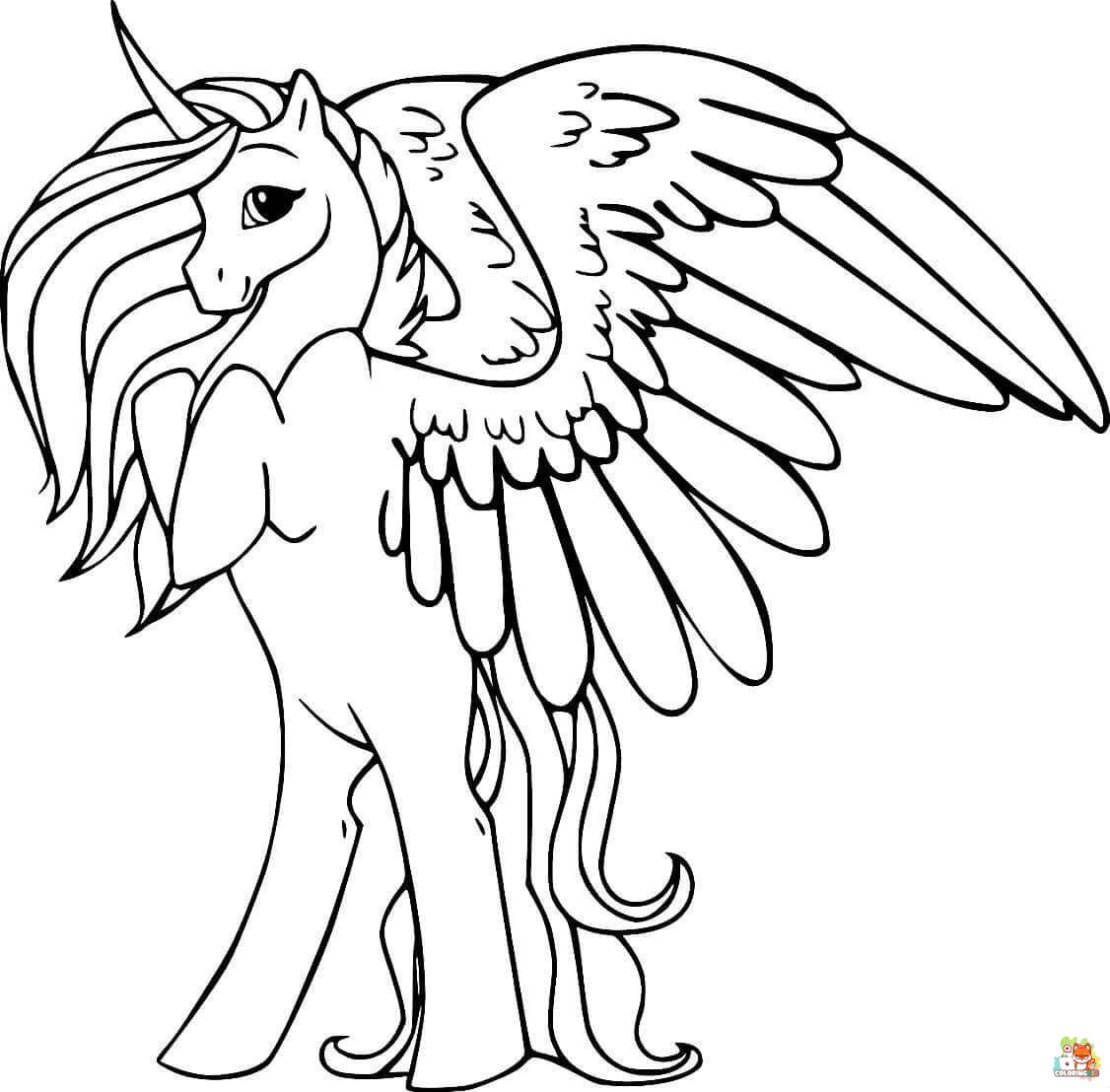 Winged Unicorn Coloring Pages 18