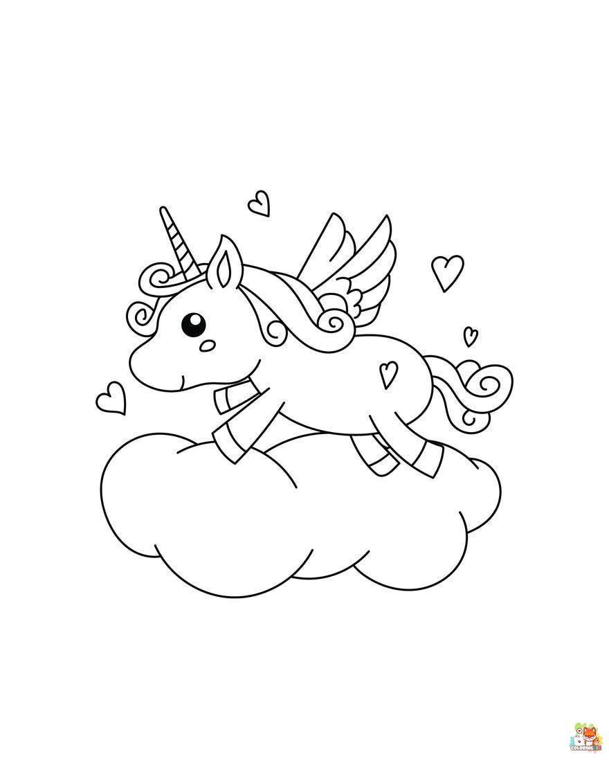 Winged Unicorn Coloring Pages 8