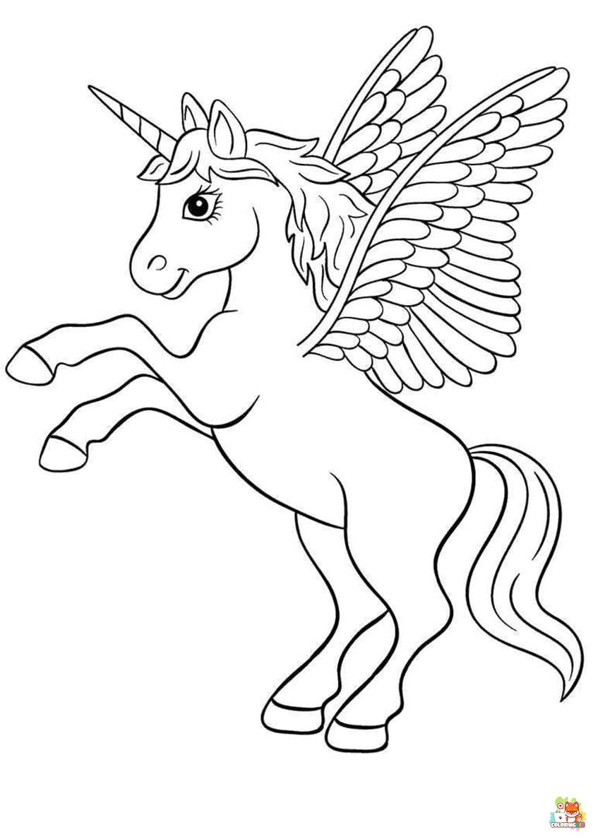 Winged Unicorn Coloring Pages 9