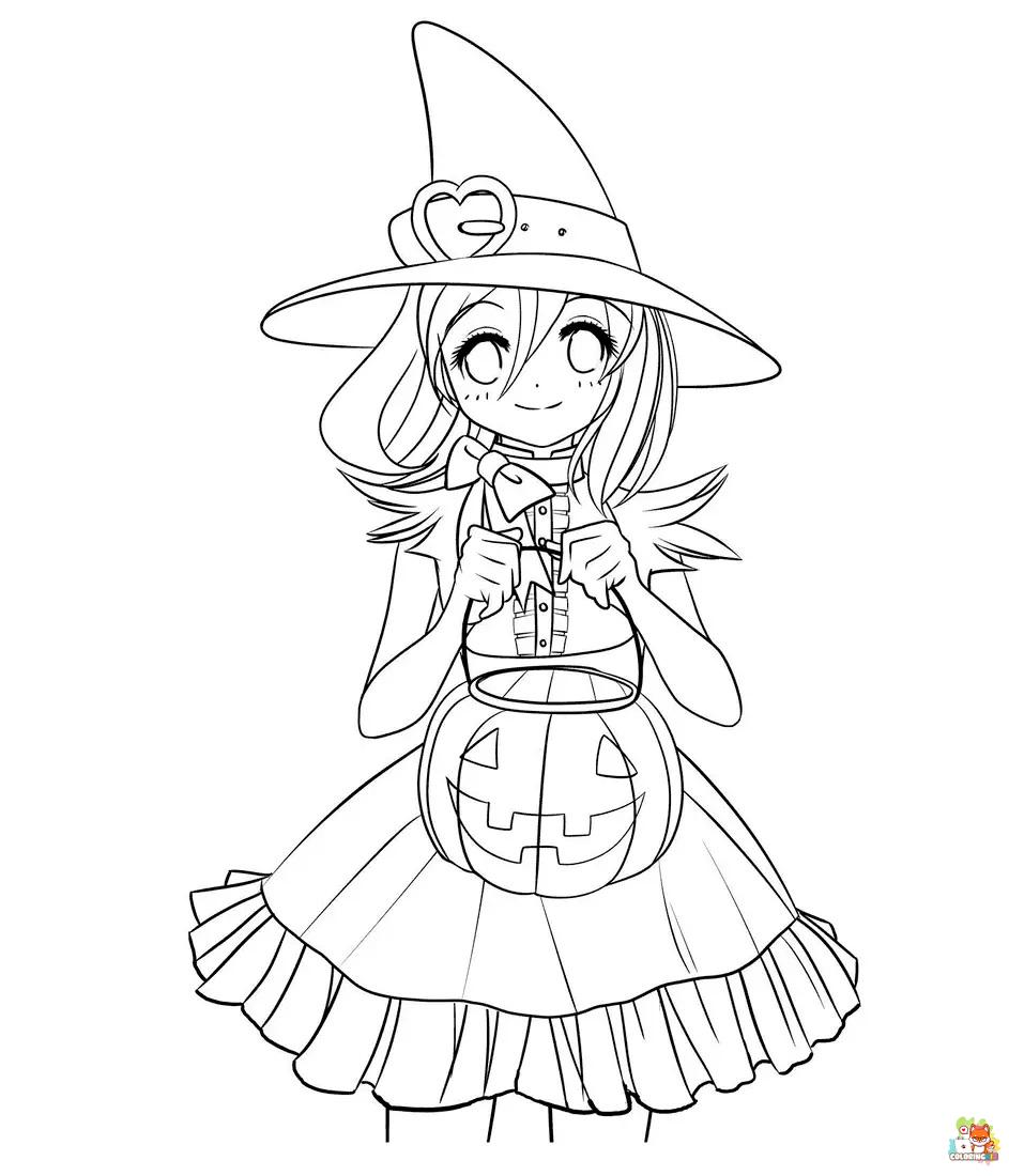 Witch Halloween Coloring Pages 1