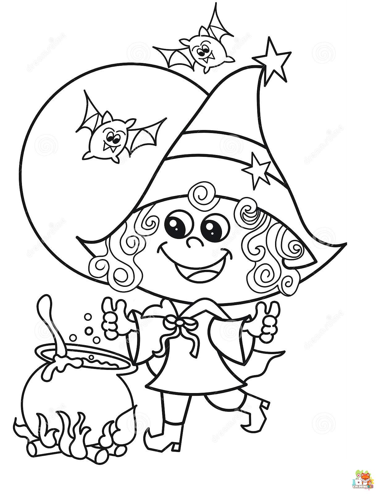 Witch Halloween Coloring Pages 3