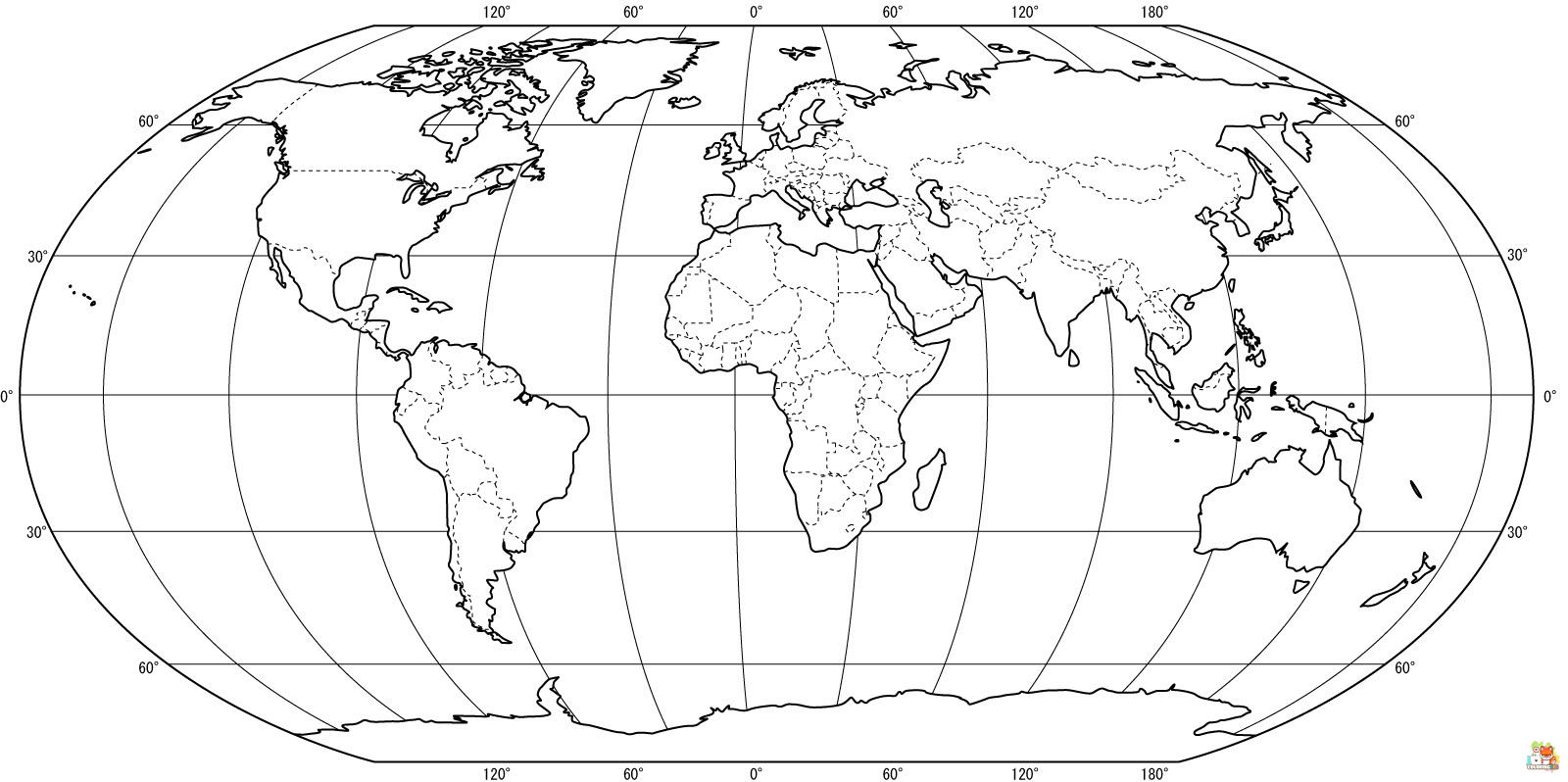 World Map Coloring Pages 1