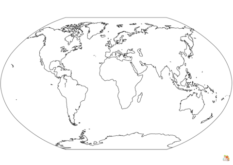 World Map Coloring Pages 1