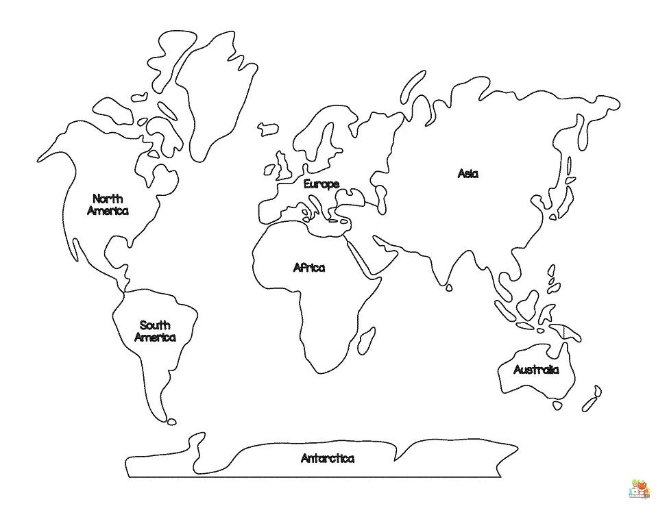 World Map Coloring Pages 11