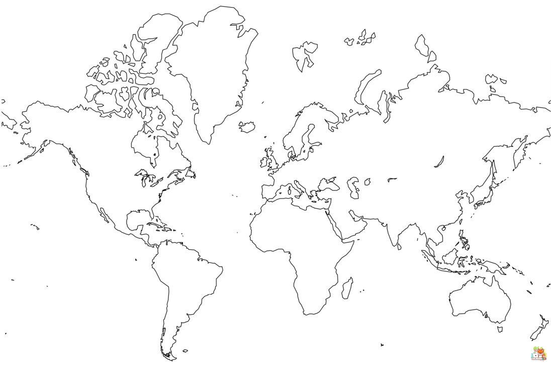 World Map Coloring Pages 12