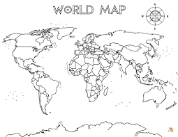 World Map Coloring Pages 3