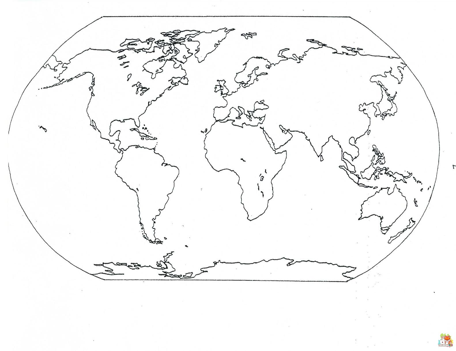 World Map Coloring Pages 4