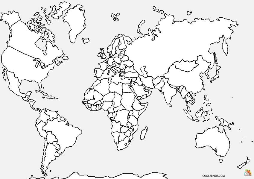 World Map Coloring Pages 6