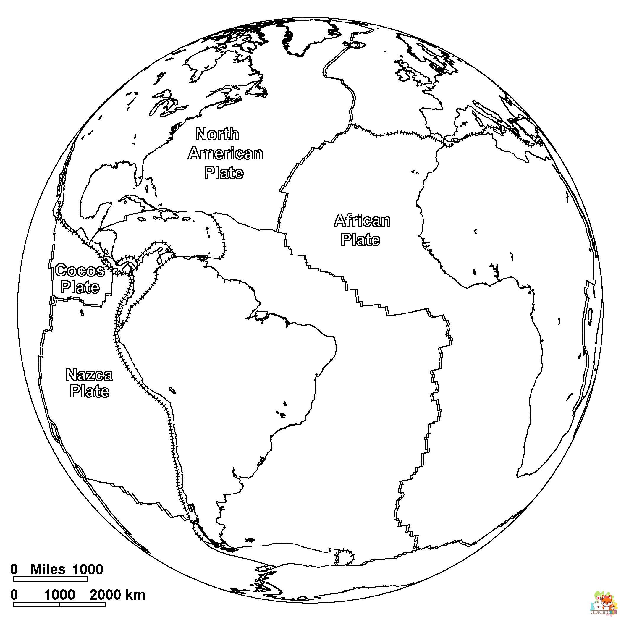 World Map Coloring Pages 8