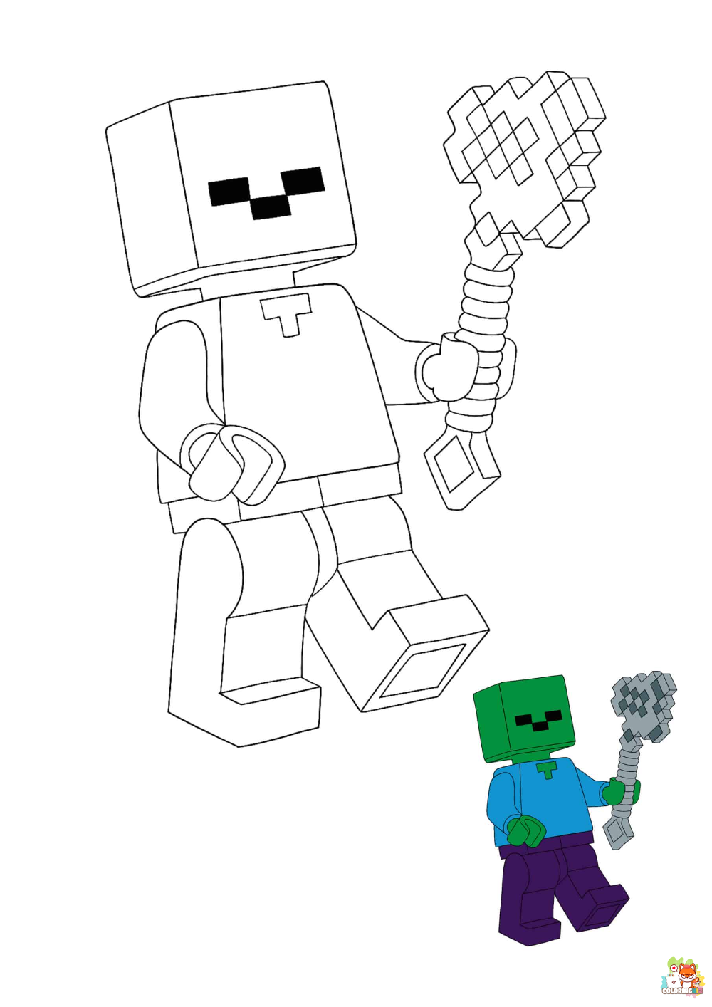 Zombie Minecraft Coloring Pages 1