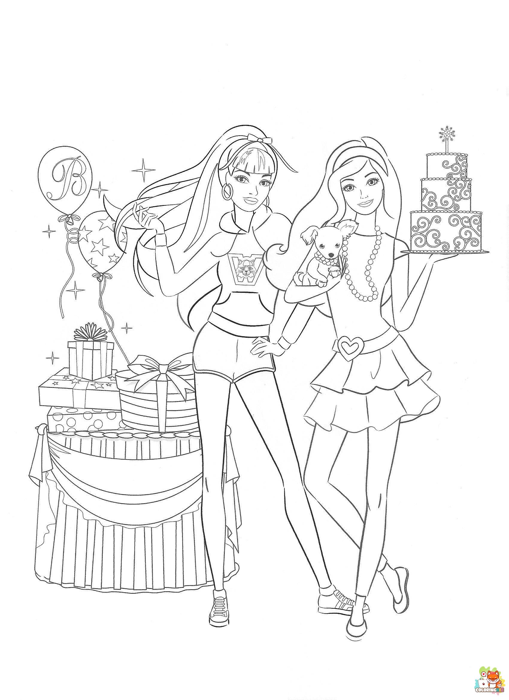 coloring barbie pages 1