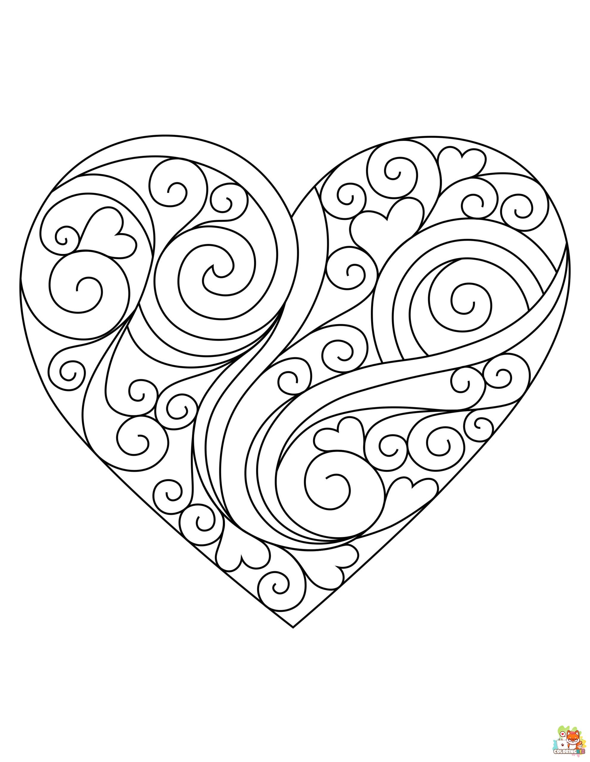 coloring pages hearts
