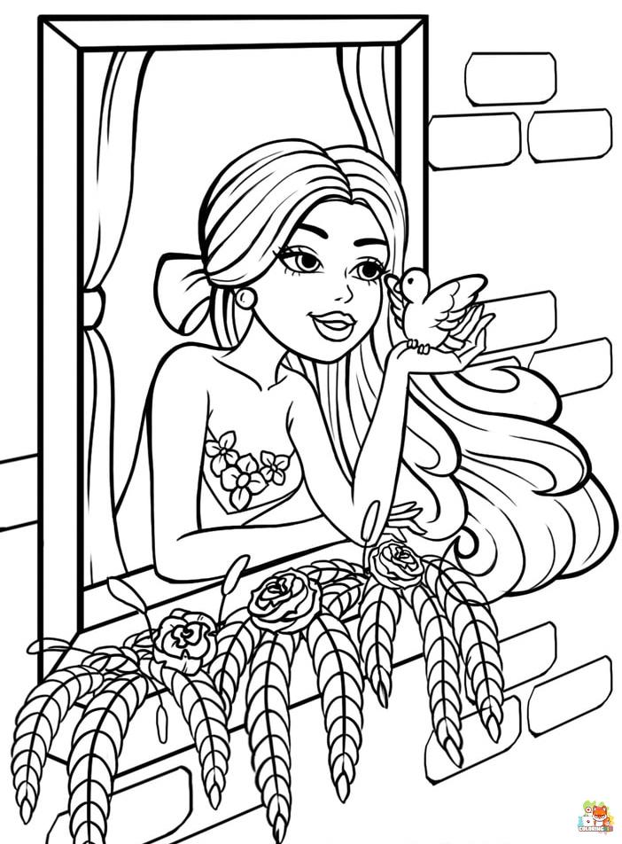 coloring pages of barbie 2