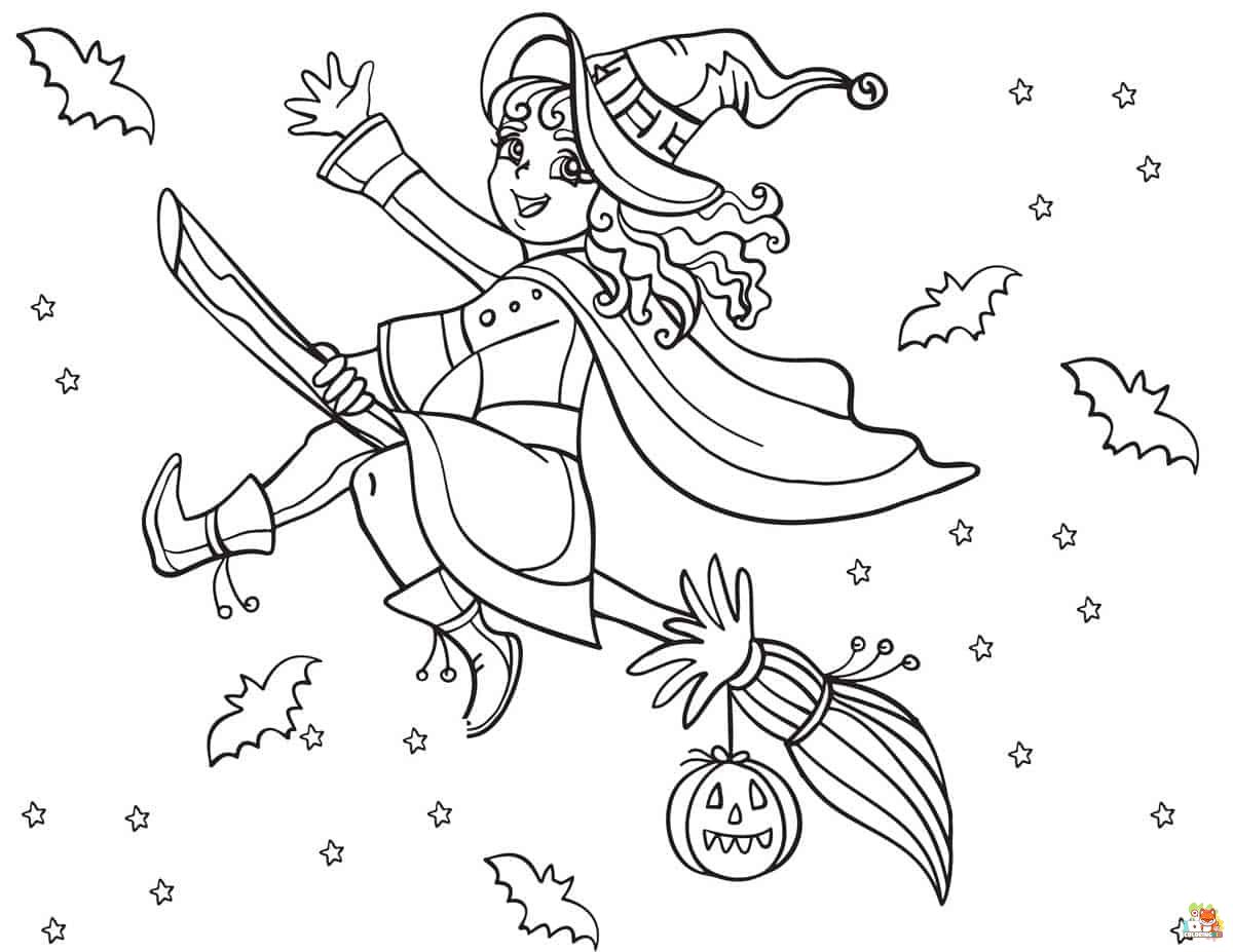 halloween witch coloring pages 4