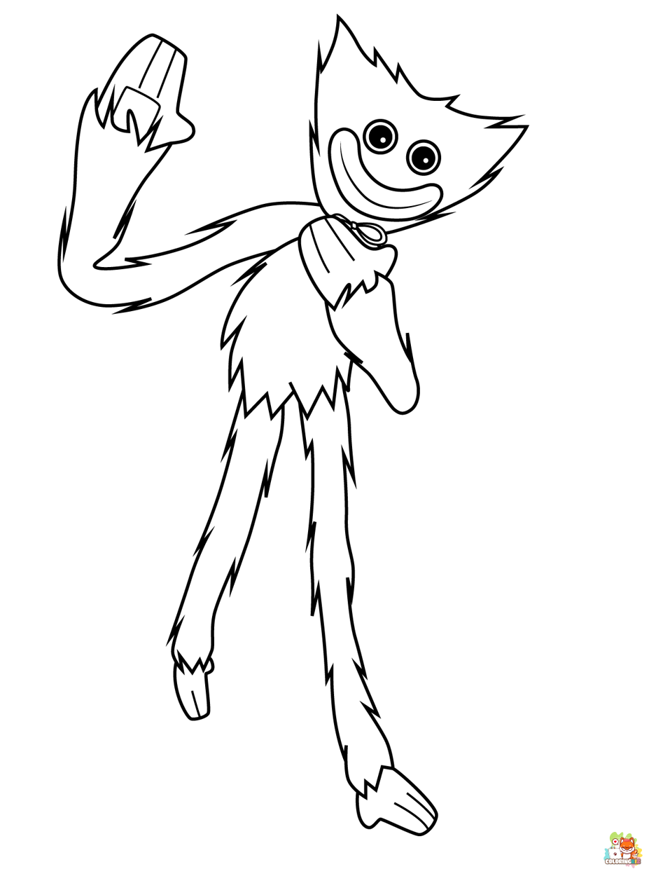 huggy wuggy characters coloring pages