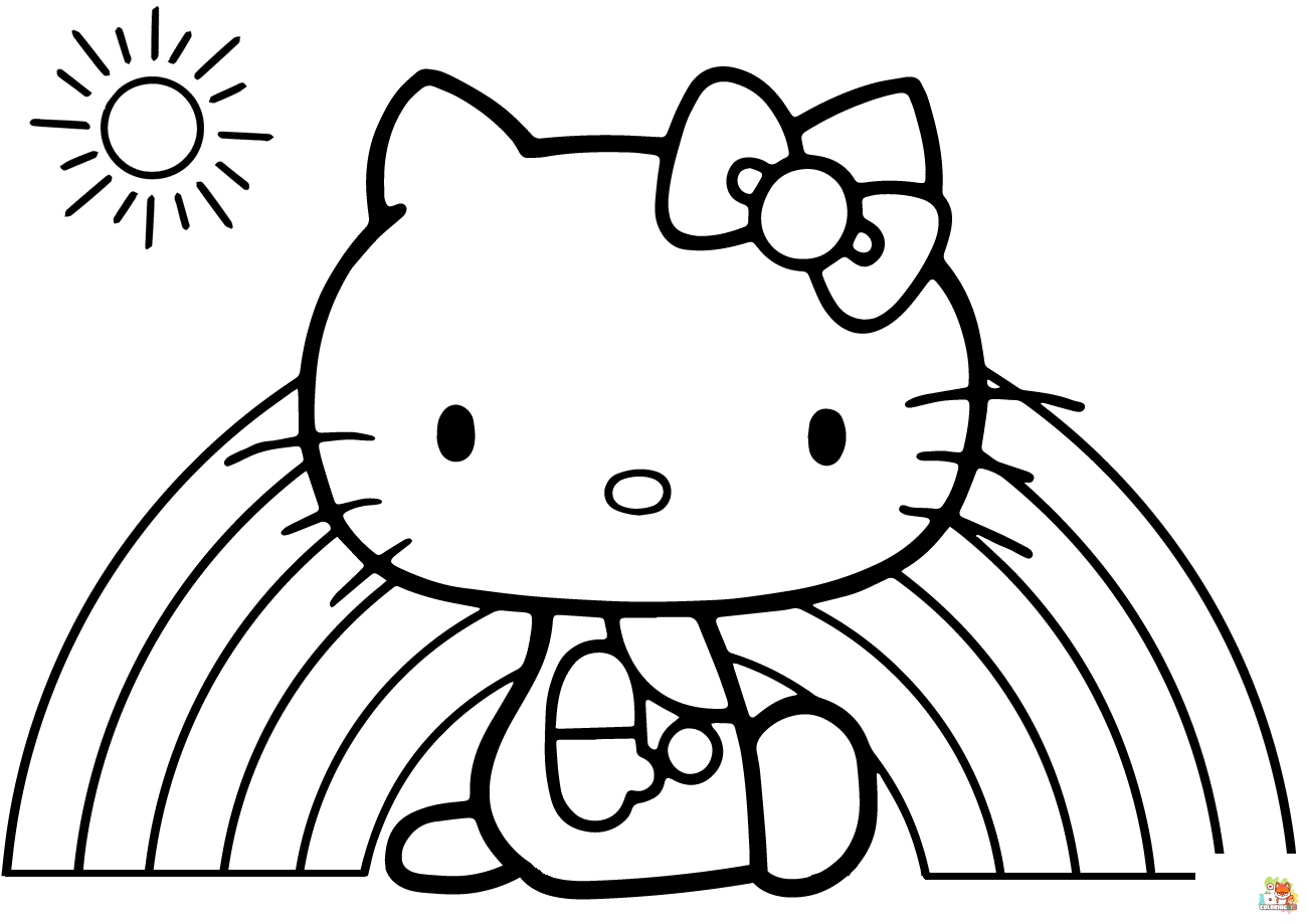 unicorn hello kitty coloring pages 1