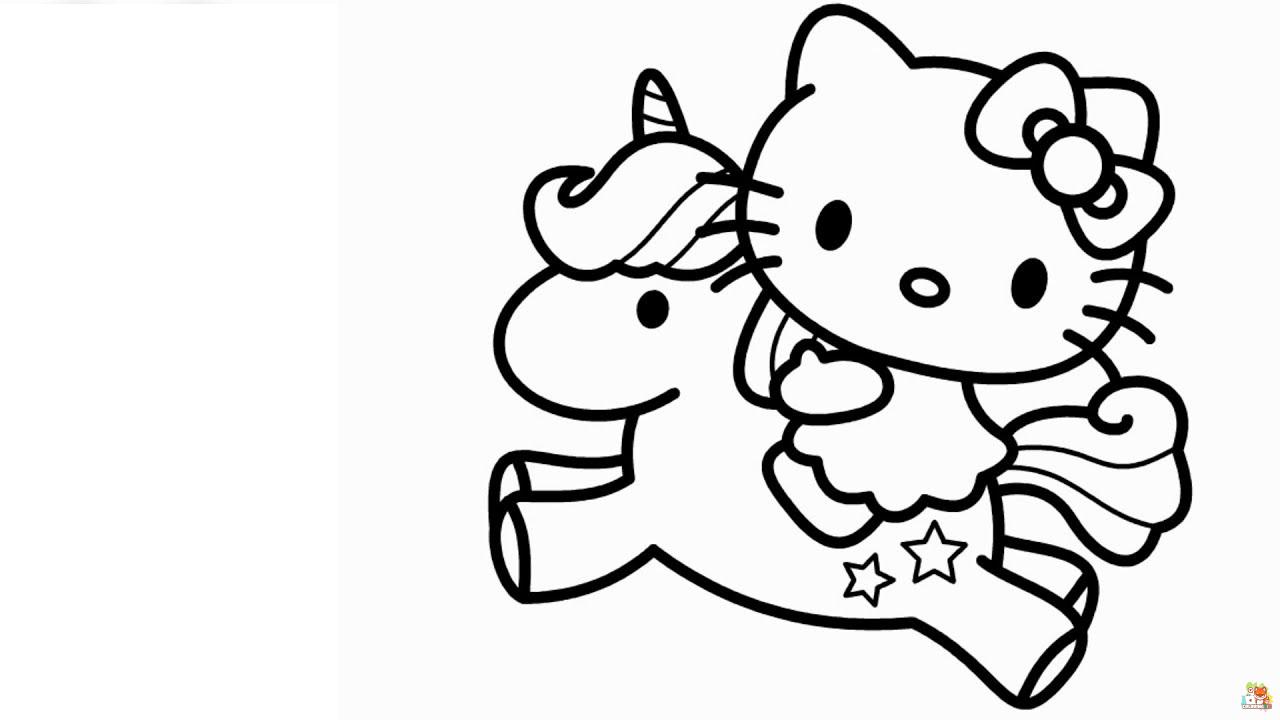 unicorn hello kitty coloring pages 6