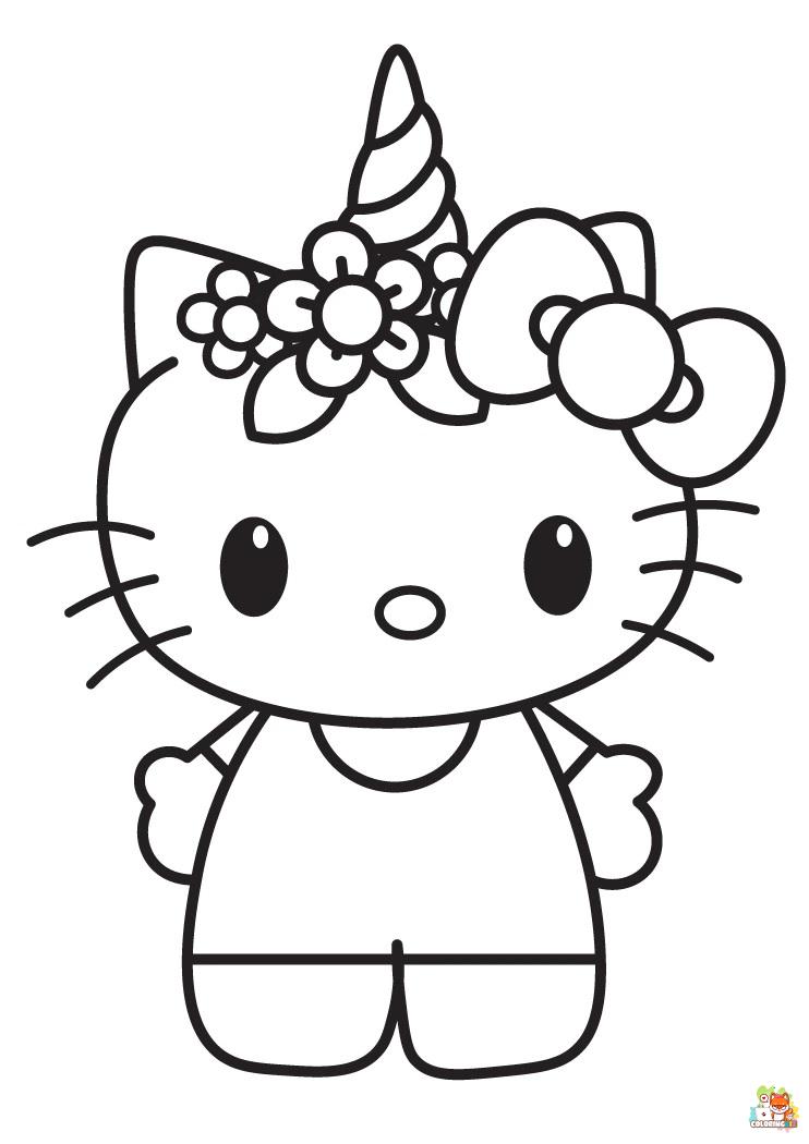 unicorn hello kitty coloring pages 7