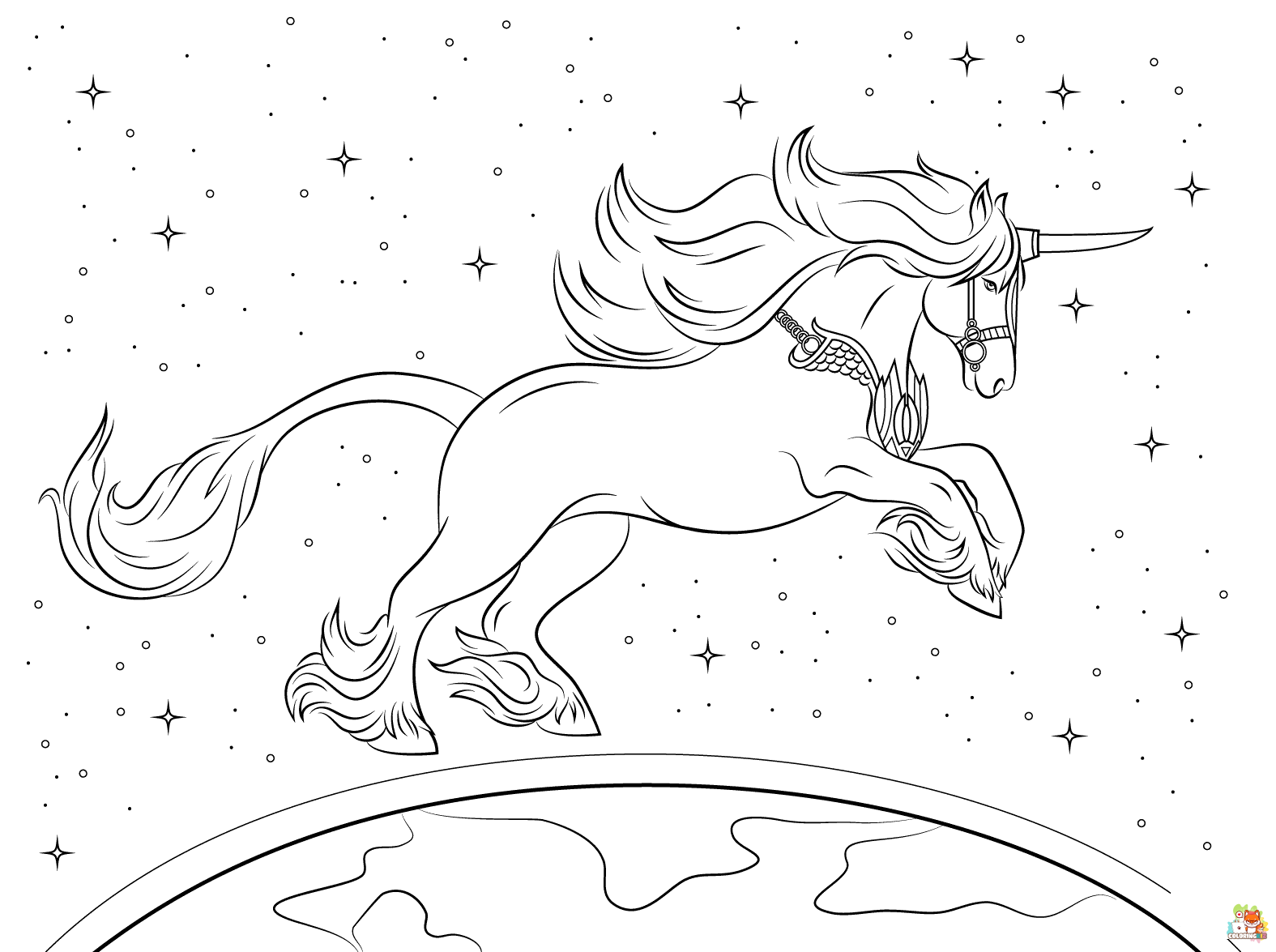 unicorns coloring pages 1