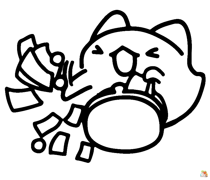 Bugcat Capoo Coloring Pages 6