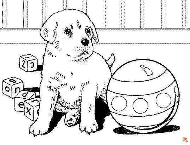 Cartoon Puppy Coloring Pages 1