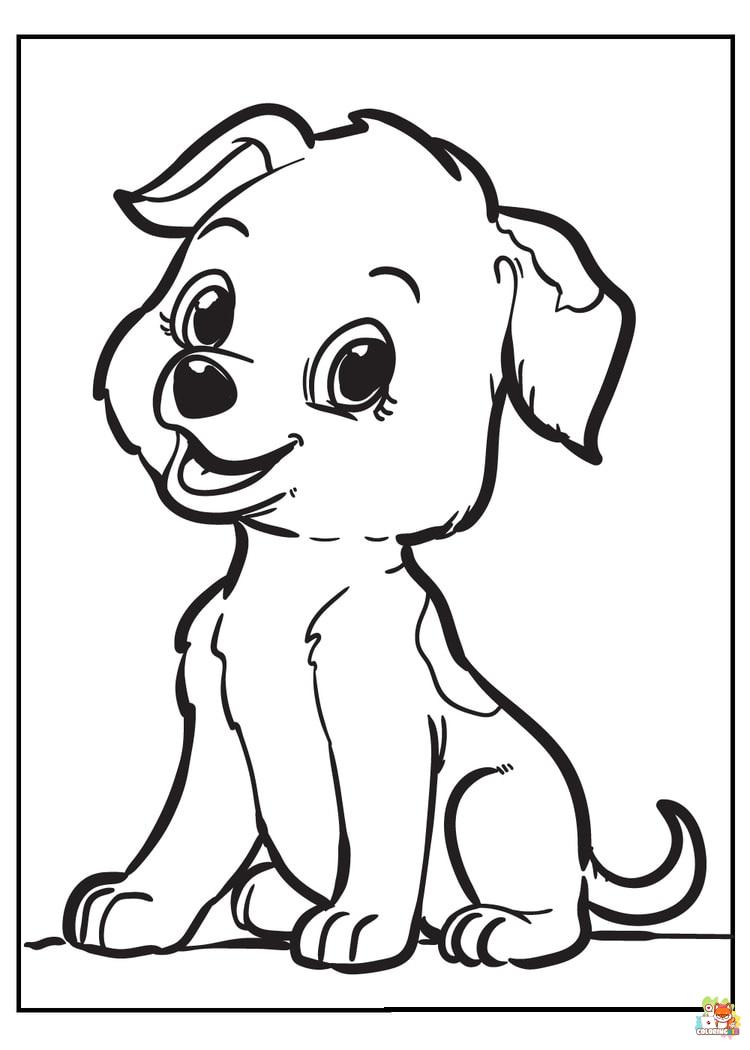 Cartoon Puppy Coloring Pages 10