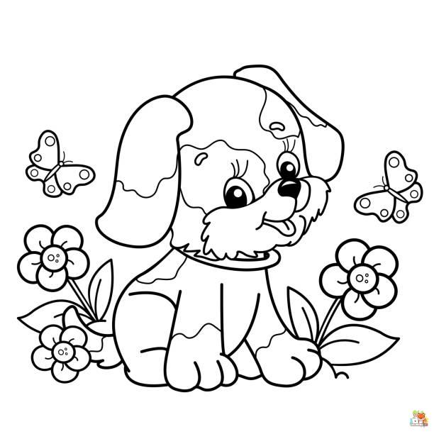 Cartoon Puppy Coloring Pages 6