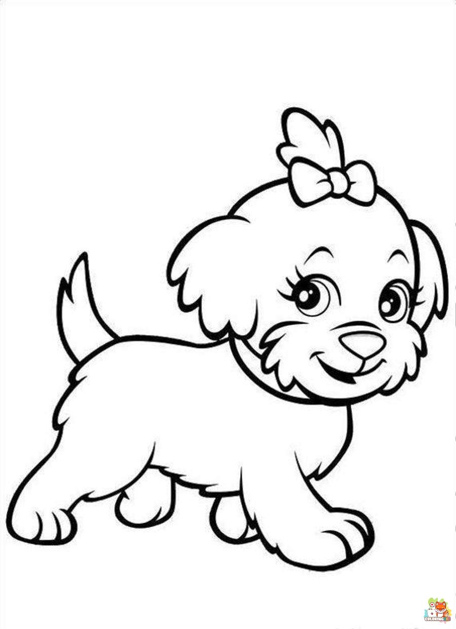 Cartoon Puppy Coloring Pages 7