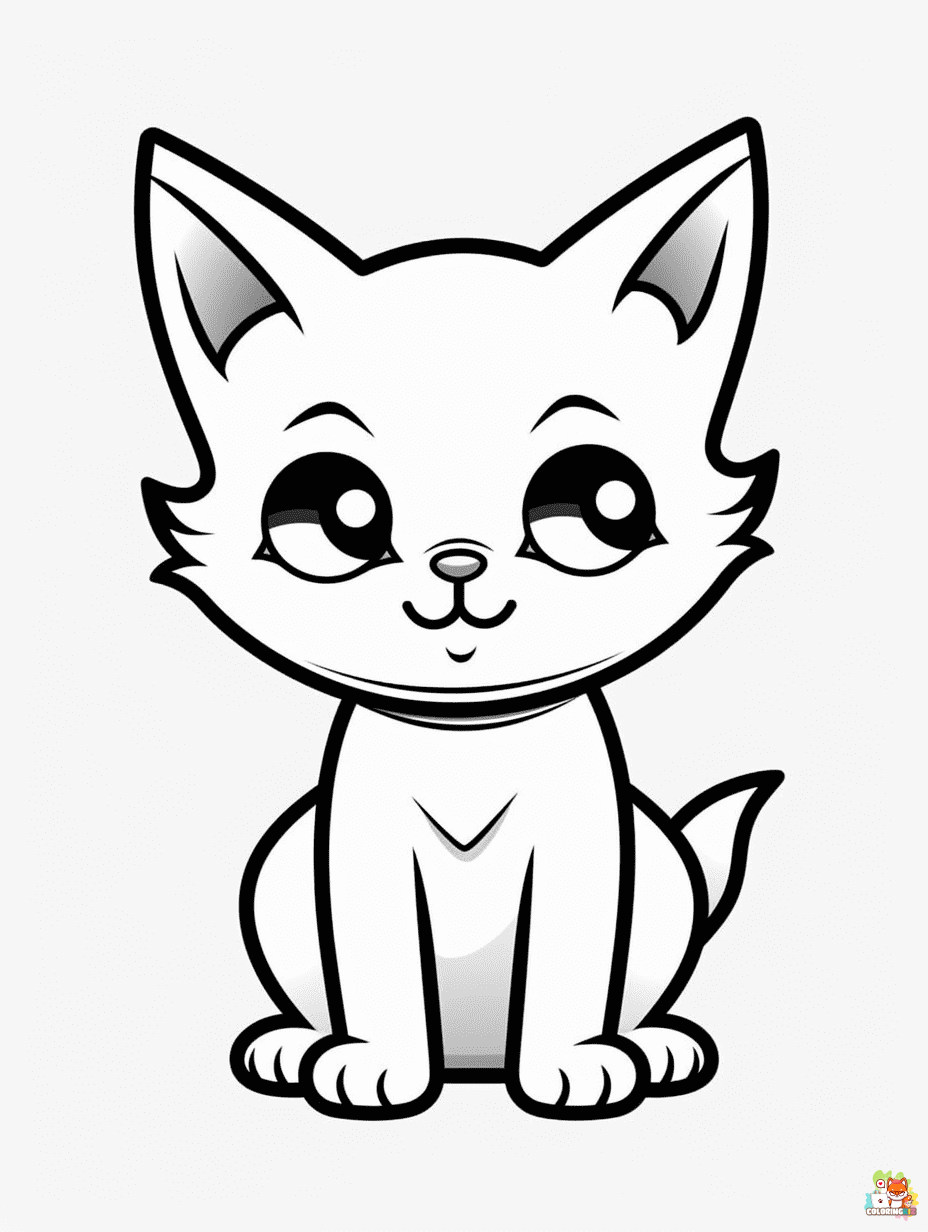 Cat Coloring Pages for kids 1