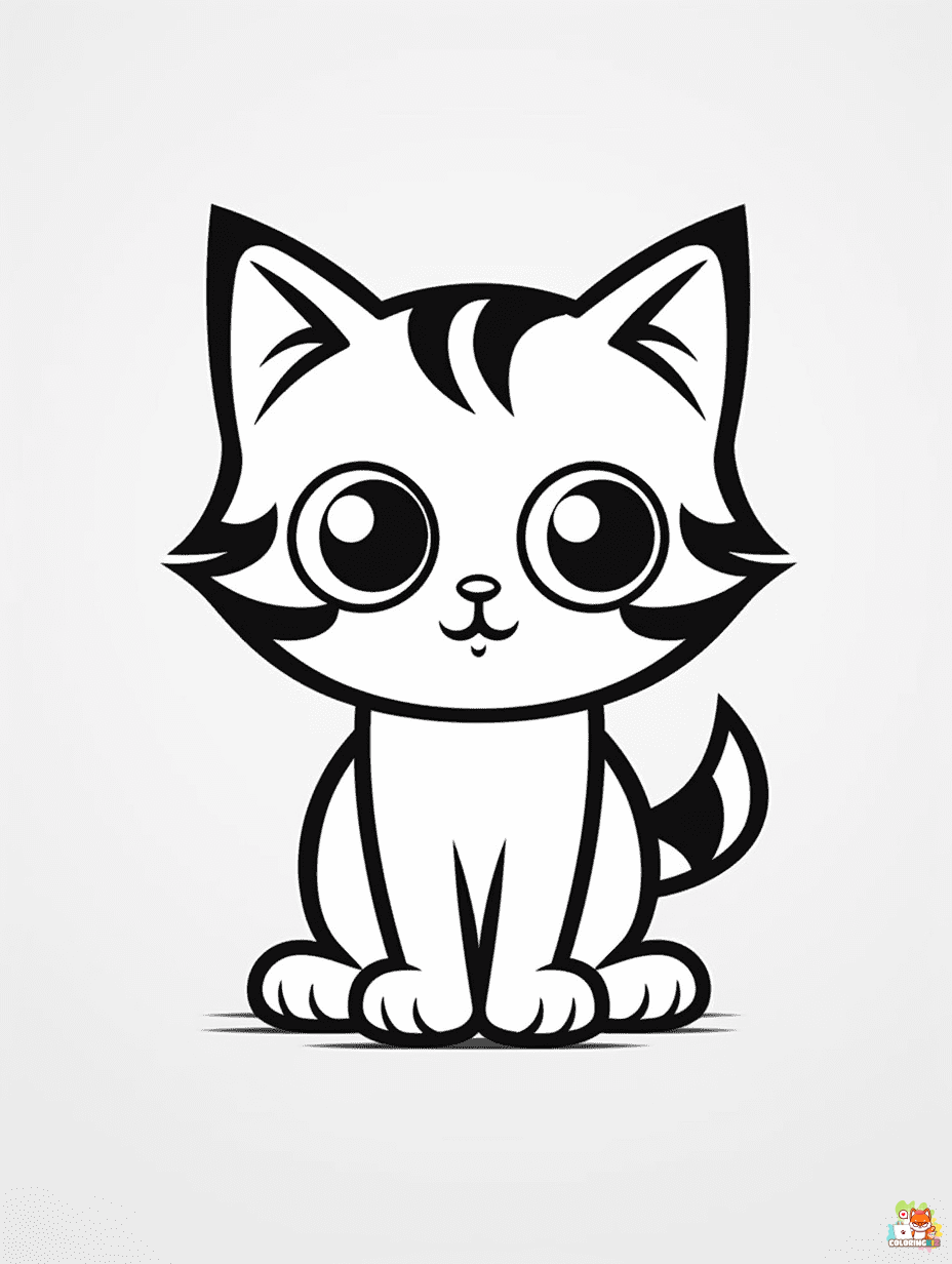 Cat Coloring Pages for kids 3