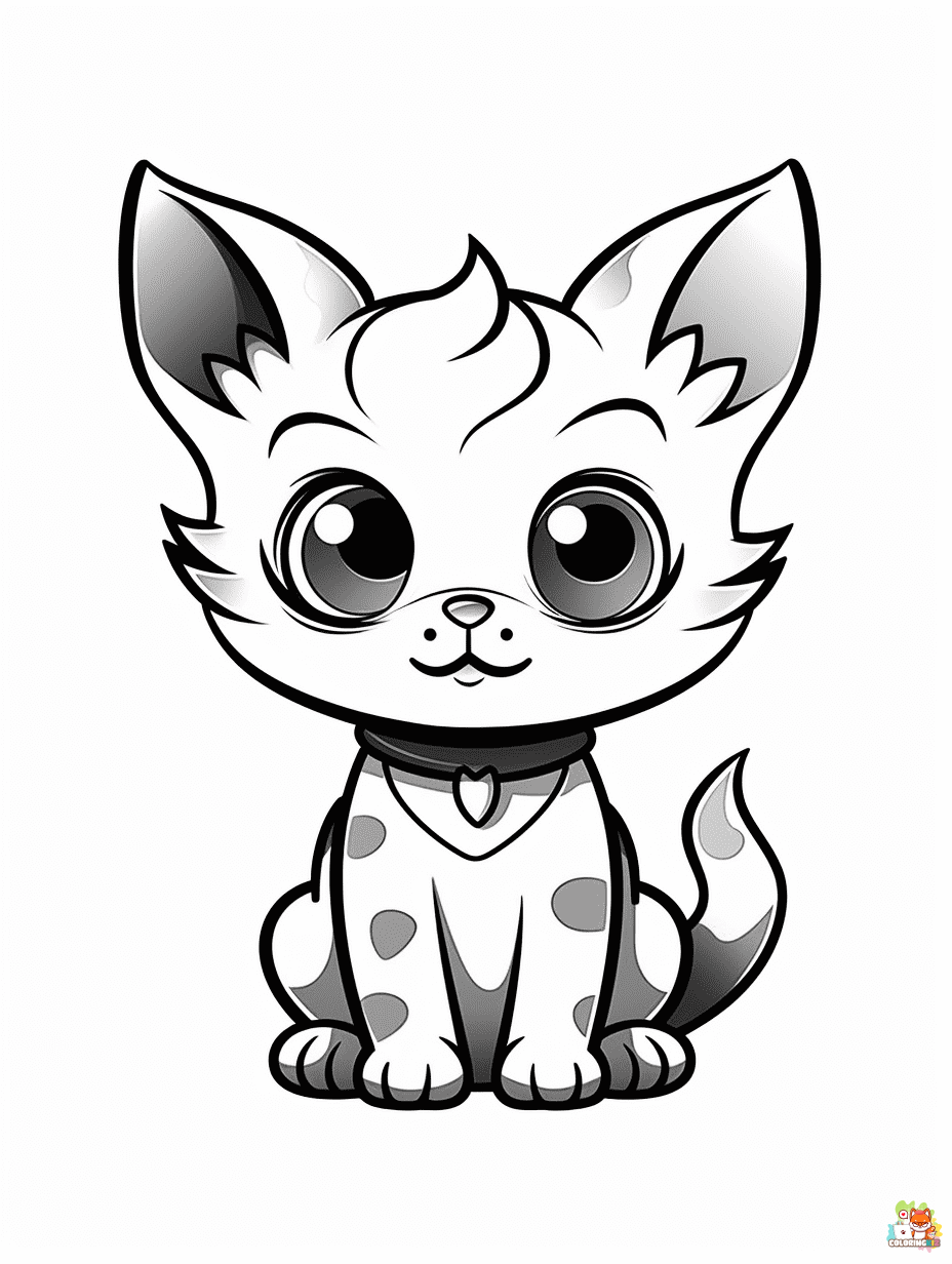 Cat Coloring Pages for kids 4