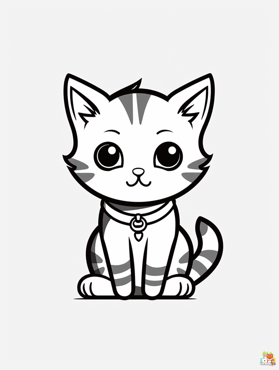 Cat Coloring Pages free 2