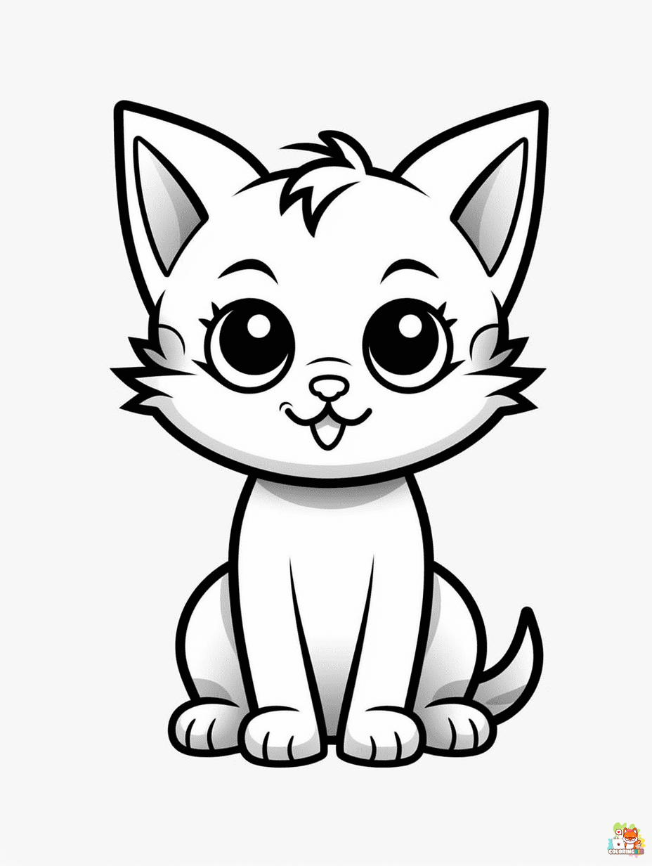 Cat Coloring Pages free 3