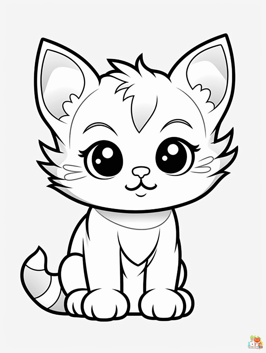 Cat Coloring Pages free 4