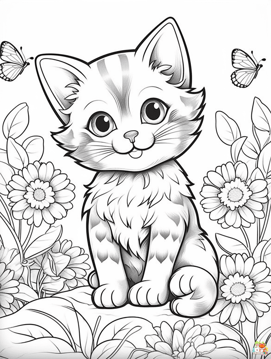 Cat Coloring Pages printable 1