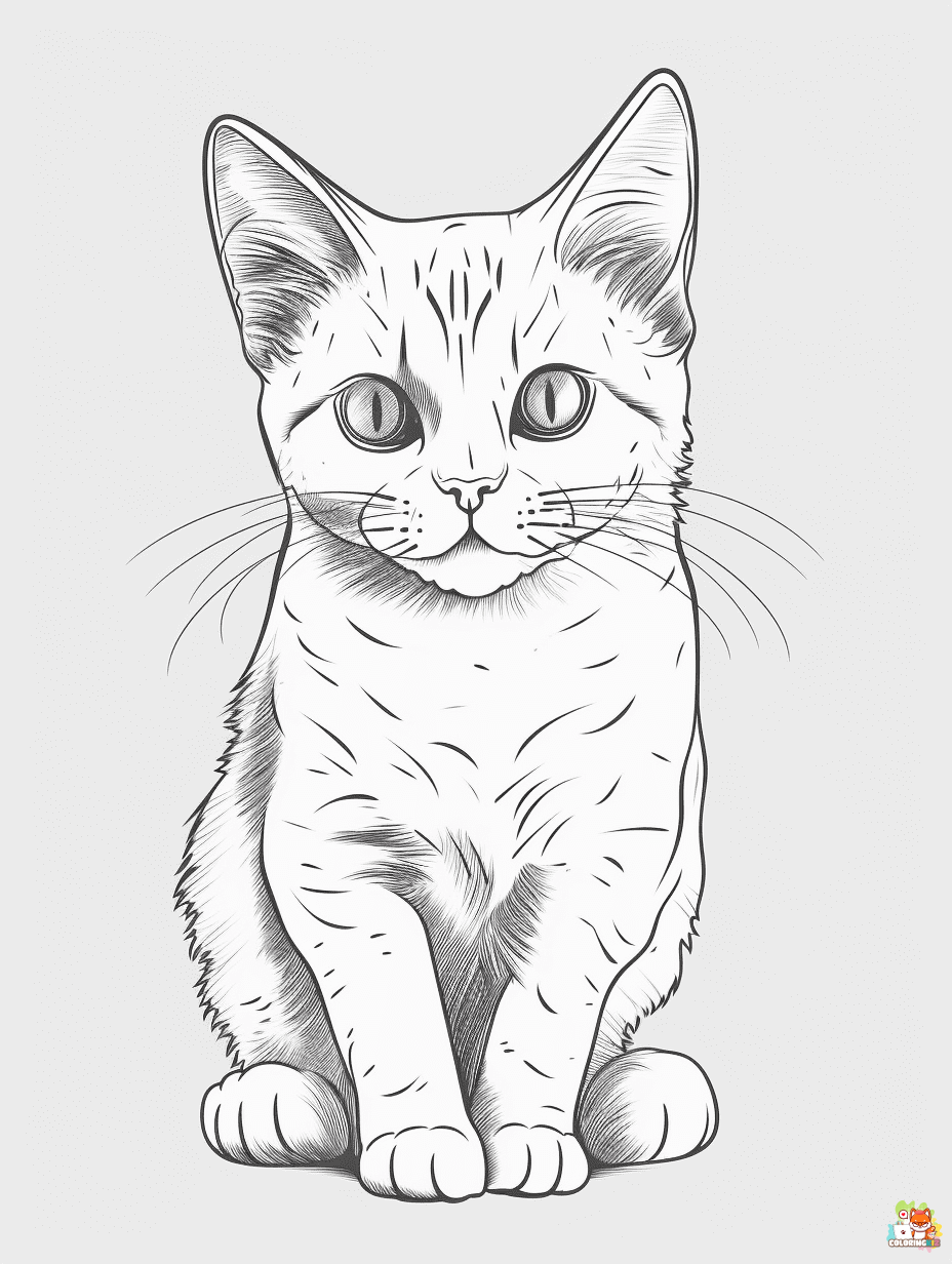Cat Coloring Pages printable 2