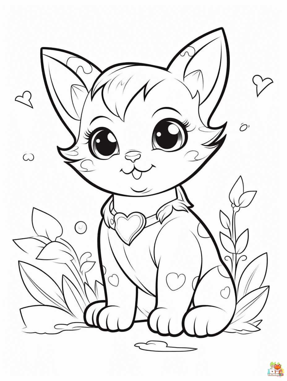 Cat Coloring Pages printable 3