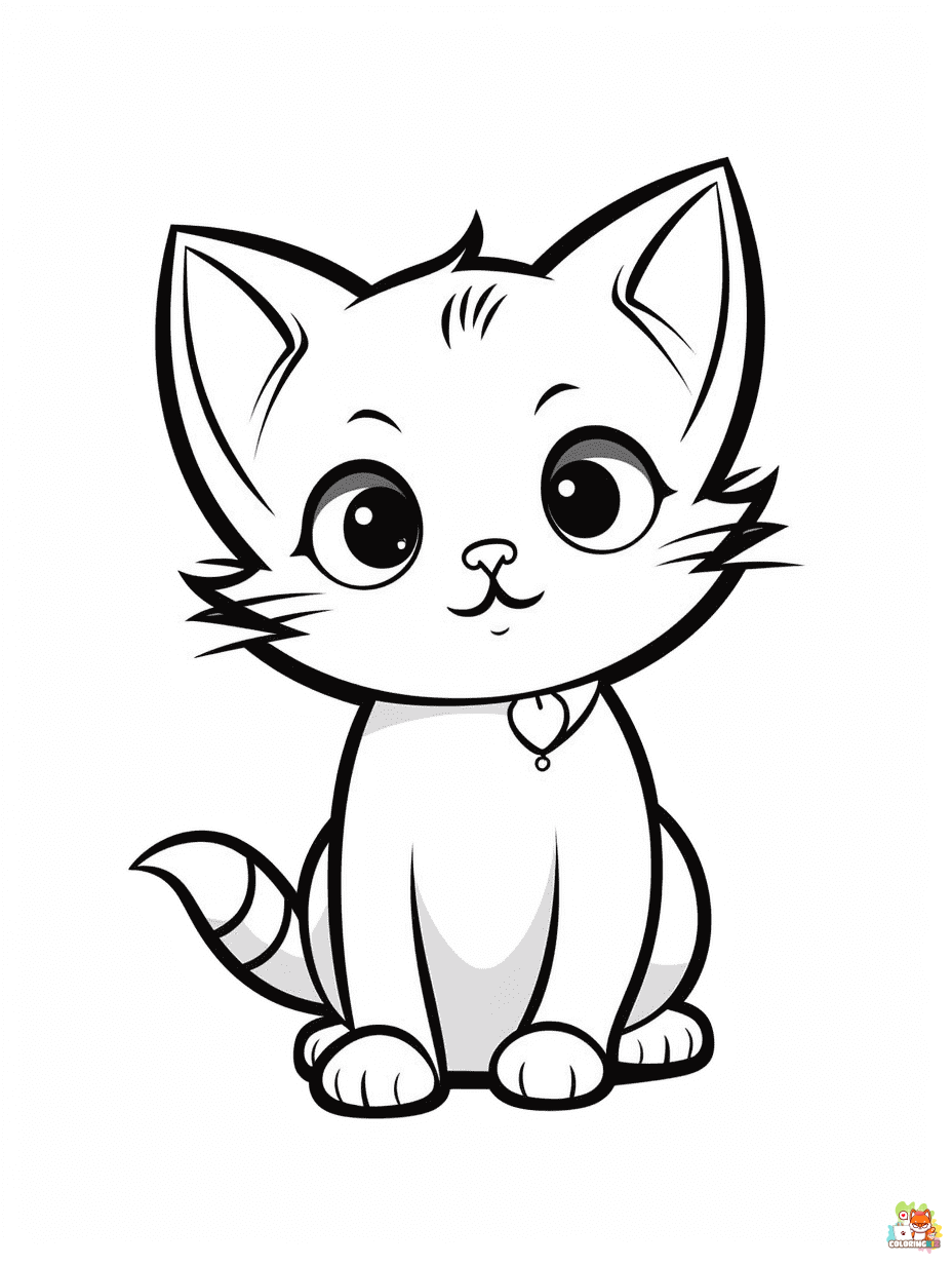 Cute Cat coloring pages 1