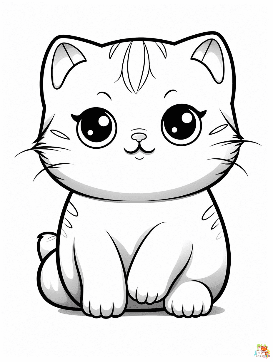 Cute Cat coloring pages 2