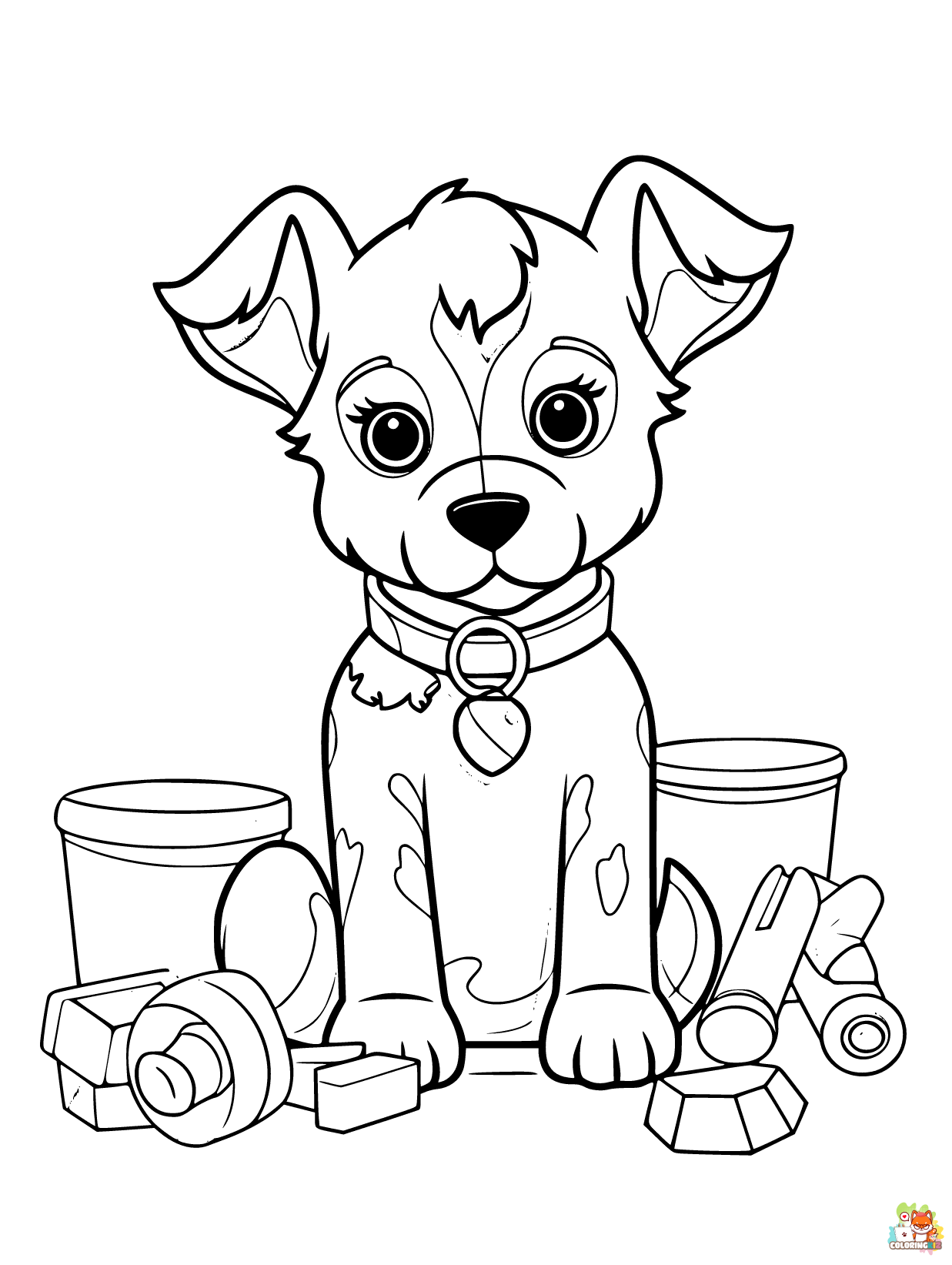 Cute Dog coloring pages 1