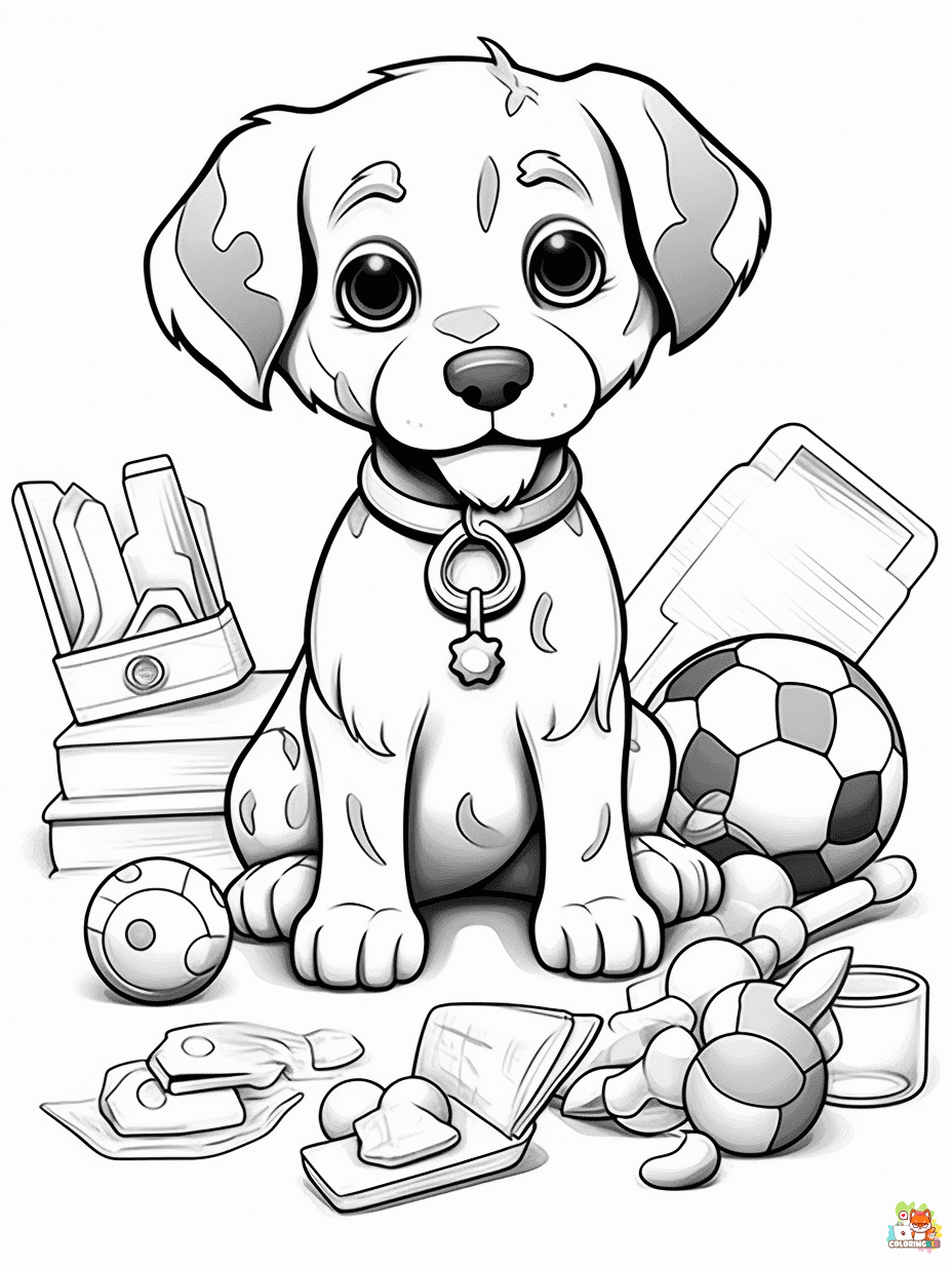 Cute Dog coloring pages printable 1