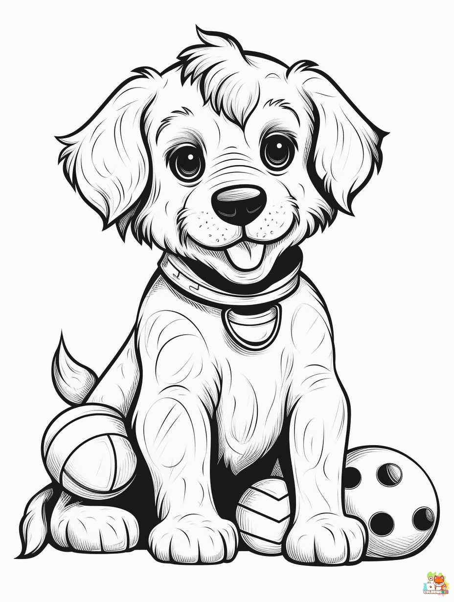 Cute Dog coloring pages printable free