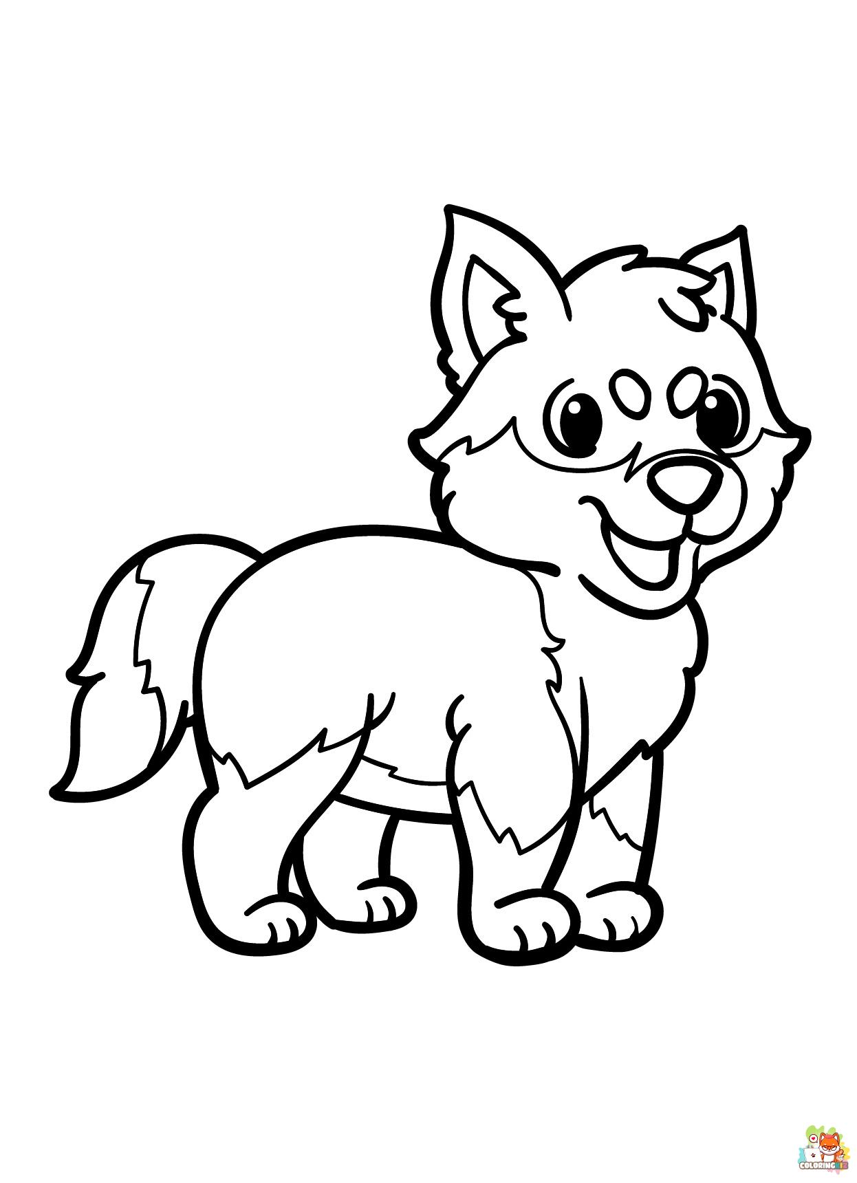 Cute Little Husky Coloring Pages 2